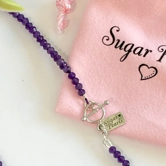 Amethyst and 14k White Gold Pearl Pendant Necklace - Picture 5 of 5